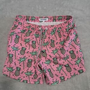 Maamgic L Pineapple Swim Trunks  Mesh‎ Lining Pink Swimwear